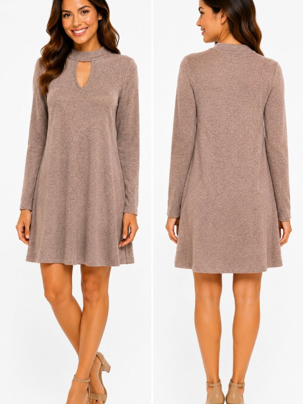 A. Byer Knit Keyhole Swing Dress Medium